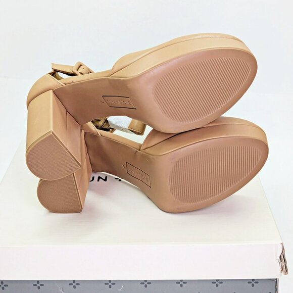 Sun + Stone Women's Birdey Nude Ankle Strap Platform Pumps Size 8 (MSRP $80) - Picture 8 of 9